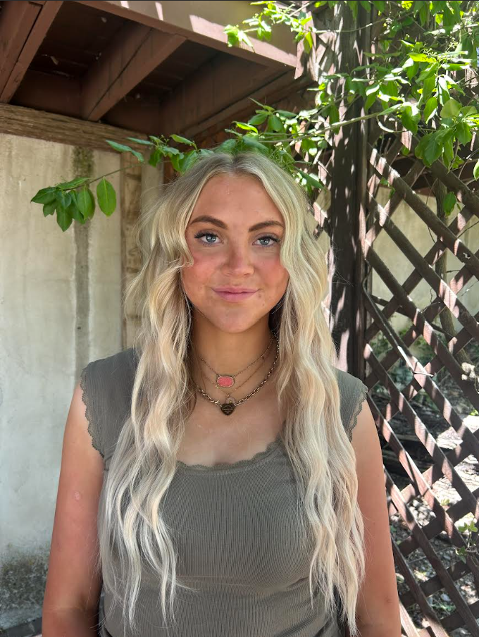 Long blonde hair extensions with soft waves